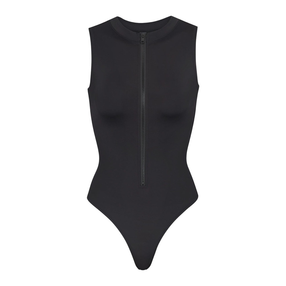 NWOT Never Worn Skims Zip Front Sleeveless One Piece Swimsuit